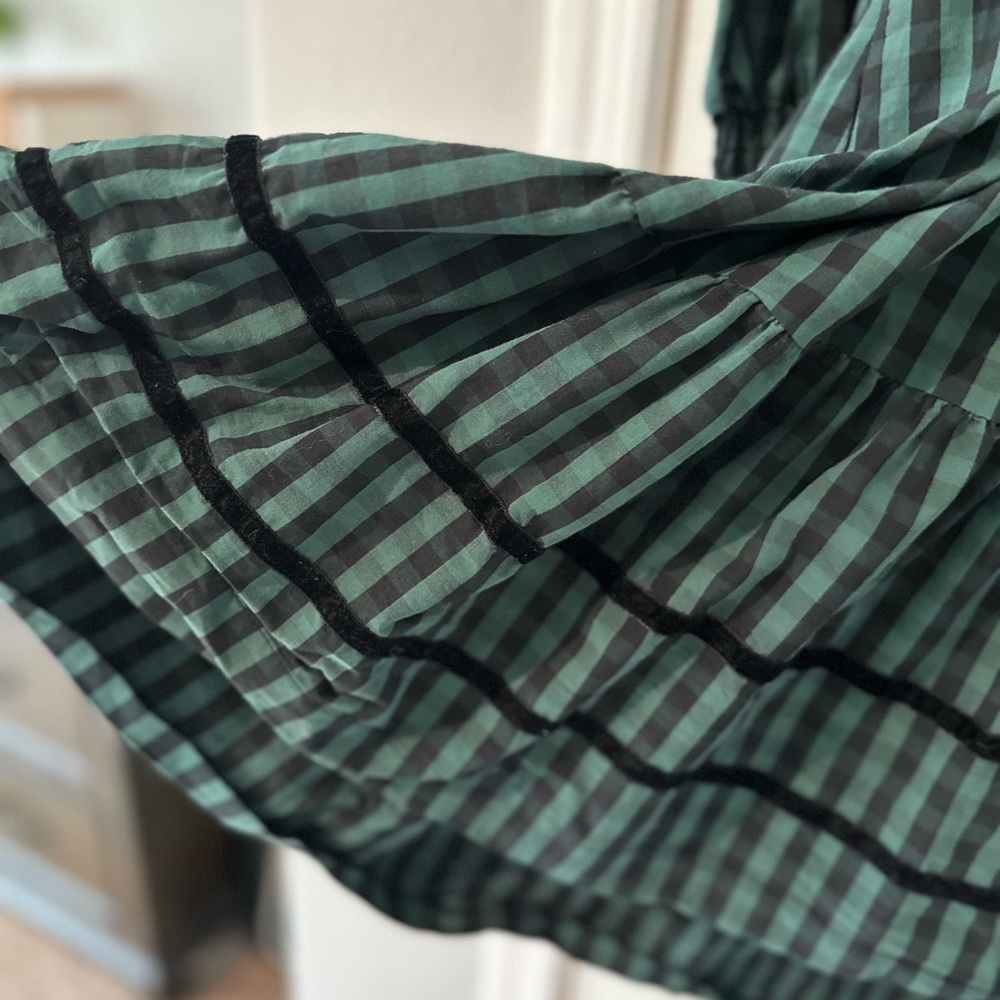 Draper James 3X Green and Black Gingham Dress - Picture 4 of 9